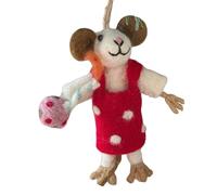 ycezw Adornos de ratón, adornos de animales de fieltro | Adornos hechos a mano de dibujos animados de fieltro de ratón,Llavero de abalorios artesanales, colgante, lindo, adorno para