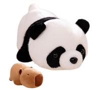 ycezw Animal de peluche panda, peluche capibara | Los peluches Panda de 13,4 pulgadas se transforman en una muñeca de peluche relajante Capybara | Suave cojín envolvente, novedad peluche decorativo