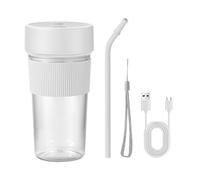 ycezw Batidora portátil para Batidos | Mezclador de de Fruta USB de 350 ml, licuadora de Mano con diseño de Paja para Batidos y Batidos, licuadora de Viaje Personalizada con 6 Cuchillas, para