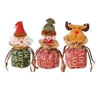 ycezw Bolsas de Navidad con cordón, bolsas para muñecas de punto de Navidad, bolsas de tela para pañales, bolsa de almacenamiento para dulces, juguetes, pequeños