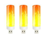 ycezw Bombillas LED con Efecto de Fuego, Iluminación Similar a la Llama | Bombillas Decorativas Impermeables, Luz LED USB con Efecto de Antorcha Emulada
