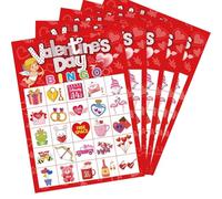 ycezw Cardboard de Bingo para San Valentín - Tarjeta de Bingo del Día de San Valentín, Tarjeta de Bingo de fiesta divertida Vistaprint |