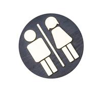 ycezw Cartel de inodoro de madera, señalización de puerta de baño,Decoraciones de pared para baño Carteles redondos para puerta de baño - Placas para el baño, placas decorativas para puertas del