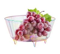 ycezw Cesta de frutas de acero inoxidable, cesta de frutas de alambre metálico,Cuenco de frutas de encimera | Diseño elegante de cesta de acero inoxidable, cesta de verduras para soporte