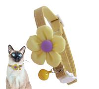 ycezw Collar De Flores para Gatos,Dog Necklace - Collar Ajustable para Mascotas con Flor Y Campana Decorativa para Gatitos Y Cachorros