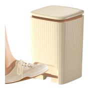 ycezw Cubo de basura con tapa, cubo de basura de cocina con pedal y tapa a presión | Cesta de basura silenciosa a prueba de olores de 15 l para baño, inodoro, cuarto de lavado, dormitorio