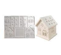 ycezw Decorativa de silicona con forma de casa - Artísticos, Molde para Vacaciones de Invierno Portavelas Juego para Creación de Jabón para Pastelería | Premium DIY para Uso Celebrado
