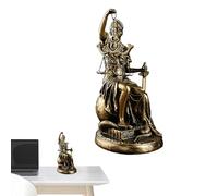 ycezw Escultura de la Dama de la Justicia, Estatua de la de la Justicia | Figura de Resina de la de la Justicia ciega sentada - decoración del hogar, decoración del Equipo, Figura Coleccionable