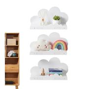 ycezw Estantes flotantes blancos, 11.6 x 13.7 x 5.9 pulgadas, decoración de nube flotante | Decoración de dormitorio de cuentos, para habitación de niños y niñas, baño, esquina del hogar, sala de
