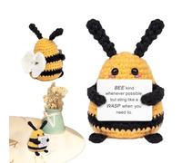 ycezw Gancho de abeja Positivo, s de ganchillo hecho a mano | de punto de abeja de apoyo emocional | Abeja Positiva, Bastante Crochet con Tarjetas de afirmaciones positivas para Mesa