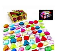 ycezw Giochi Piscina Diamantes - Cofre tesoro submarino colorido, aventura pirata | Cristales realistas para actividades acuáticas, entrenamiento natación niños, divertido regalo de verano