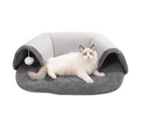 ycezw Grotte De Chat Peekaboo - Grotte Peekaboo Pour Chat Douce Et Chaude Avec Boule En Peluche Blanche, Condo Amusant Pour Chat, Cachette Spacieuse Pour Chat Avec Tapis Amovible, Tunnels Pour Chats