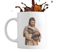ycezw Hippo Coffee Mug - Taza personalizada personalizada de cerámica para café, taza de café de microondas segura | Taza de café de cerámica pintada artística, cómoda taza para mujeres, hombres, té y
