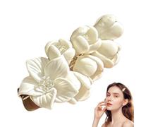 ycezw Horquillas florales decorativas para el pelo, pinza para el pelo floral blanca - Clip para el cabello del Día de la Madre,Pinza para el pelo pastoral de jazmín, lujo ligero