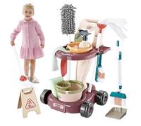 ycezw Juego de limpieza de juguetes, juego de juguetes de limpieza para | Juego de fregona y fregona para niños pequeños,Juego de limpieza de juguetes para que incluye escoba, fregona,