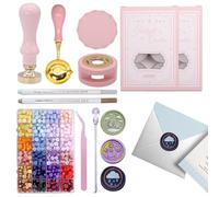 ycezw Juego de sellos de cera, kit de sellos de cera con letras de cera, sellos de cera para sellar letras, cuentas de cera de colores, paleta de sellos de pintura al fuego, para invitaciones de