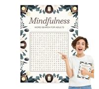 ycezw Juegos de búsqueda de palabras para adultos - Libro de rompecabezas inteligente, Ejercicios cerebrales, Actividad antiestrés | Cuaderno de juegos educativo para mejorar la memoria y entretener a