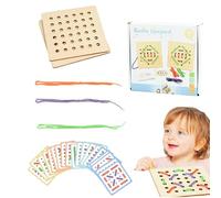 ycezw Juguete de enhebrar - juguetes con cordones, juguetes de aprendizaje de madera para niños, tarjetas de cordones | Actividades para niños, juguete de cordones para clima tranquilo para mejorar la