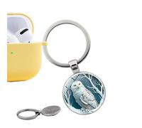 ycezw Llavero con colgante de búho, de pájaro y animal, acción decorativa con parche de vidrio, dimensiones de 2,5 x 2,5 x 0,5 cm, vidrio de aleación de zinc, componente ornamental de estabilidad est