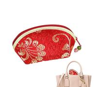 ycezw Monedero vintage para mujer, monedero chino para mujer, cartera vintage para mujer, monedero bordado con cremallera, cartera bordada para monedas de fiesta, carteras, Red, Refer to description