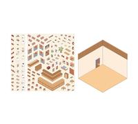 ycezw Pegatinas de escena hogareña: crea tus propias pegatinas de habitación, pegatinas de relajación, pegatinas de decoración de diario, pegatinas pequeñas de diseño de dibujos animados para oficina