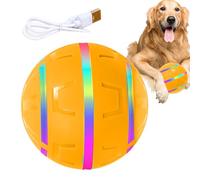 ycezw Pelota interactiva para perros | Bola de juguete para perros con movimiento automático, suministros para mascotas recargables por USB, juguetes para mascotas con luz para enriquecimiento de