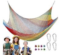 ycezw Red de escalada | Red de parque infantil para escalada - Red de seguridad para juegos infantiles, doble capa multicolor para patio trasero, puente de red para casa de árbol