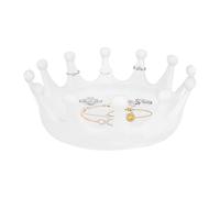 ycezw Soporte para anillos en forma de corona | Cuenco de joyería en forma de corona, elegante cuenco de joyería para baño, mesita de noche, oficina, cómoda y tocador