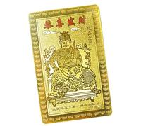 ycezw Tarjeta china , tarjeta del dios de la riqueza y , tarjeta de Dios de la riqueza china , tarjeta de talismán dorado para amigos de la familia, tarjeta decorativa para
