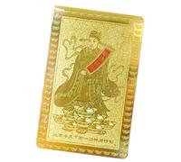 ycezw Tarjeta de oro del Dios de la riqueza, tarjeta de Dios de la riqueza , tarjeta de oro Dios de la riqueza - Tarjeta talismán dorada para amigos de la familia, tarjeta