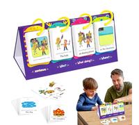 ycezw Tarjetas educativas para aprender palabras visuales, tarjetas de vocabulario, tarjetas reutilizables con palabras visuales comunes - Borrado en seco, tarjetas de palabras en inglés codificadas