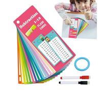 ycezw Tarjetas matemáticas, Tarjetas Flash Matemáticas, 15X Tarjetas de memoria de aprendizaje para escribir y Borrar, Tarjetas Flash de División de Multiplicación, Herramienta interactiva de Práctica
