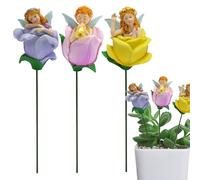 ycezw Varillas decorativas de jardín, 3 piezas de decoración en miniatura, decoración de jardín - para terraza, patio, jardín trasero, sendero, césped, paisajismo de jardín, Navidad y vacaciones