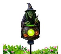 ycezw Witchs Cauldron LED Light Green LED Solars Powered Cauldron Stakes