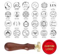 Ychostamp Kit de sellos de cera personalizados, sello monograma de boda, iniciales personalizadas, nombre, logotipo o tótem para invitaciones, álbumes de recortes y decoración de regalos