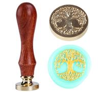 Ychostamp Sello de cera del árbol de la vida, sello de runa vikinga, cabeza de 30 mm, para sobres de boda, bricolaje, envoltura de regalos personalizados