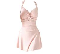 YCHUCH 1. Traje de baño con cuello en V para mujer, traje de baño de 1 pieza, color sólido, push up, para playa, traje de baño femenino con cuello en V, traje de baño elegante para ropa de playa