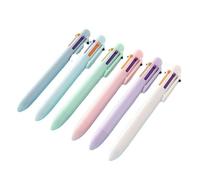 YCHUCH 6 bolígrafos retráctiles multicolor de 0,5 mm de 6 colores, suministros de oficina escolar para escritura creativa