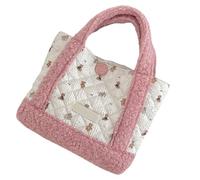 YCHUCH Bolsa de compras de oso de dibujos animados para mujeres y niñas, bolso de mano de gran capacidad, a juego, con asa superior, bolso de mano de oso de dibujos animados, Pequeño elefante gris