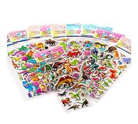 YCHUCH Calcomanías hinchadas de burbujas para decoración temática de dinosaurio, fácil de despegar, reutilizable, 3D, para fiestas infantiles, bricolaje, kit de hojas de papel para tazas, libro