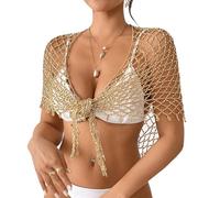 YCHUCH Coberturas de playa de moda para mujer, chal triangular, falda irregular, pareos para mujer, ropa de playa elegante, chal triangular, pareos para cubrir a la moda irregular