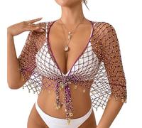 YCHUCH Coberturas de playa de moda para mujer, chal triangular, falda irregular, pareos para mujer, ropa de playa elegante, chal triangular, pareos para cubrir a la moda irregular