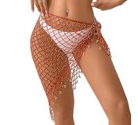 YCHUCH Coberturas de playa de moda para mujer, chal triangular, falda irregular, pareos para mujer, ropa de playa elegante, chal triangular, pareos para cubrir a la moda irregular