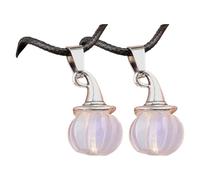 YCHUCH Collar con colgante de sombrero de bruja de calabaza de Halloween, piedra de ágata natural, cordón negro, joyería unisex para festivales de Halloween, talla única, como se describe, como se