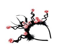 YCHUCH Diadema de globo ocular con plumas para Halloween, día de la muerte, cosplay, disfraz para adultos, festival, decoración para el cabello, diadema para Halloween