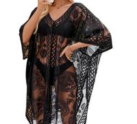 YCHUCH Elegante traje de baño transparente de encaje para playa, traje de baño transparente para fiestas en la playa, ropa casual junto a la piscina