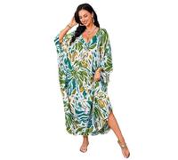 YCHUCH Elegante vestido caftán para mujer, talla grande, vestido fácil de llevar, suave, para vacaciones, playa, piscina, actividades al aire libre, moda