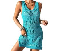 YCHUCH Elegante vestido casual ahuecado de ganchillo elegante y transpirable para piscina o fiesta en el mar, playa