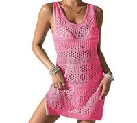 YCHUCH Elegante vestido casual ahuecado de ganchillo elegante y transpirable para piscina o fiesta en el mar, playa