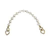 YCHUCH Extensores de cuentas de cadena de bolso, extensores de correa de perlas de imitación con hebillas para bolsos, bolsos, extensor de bolsa, corazón, color blanco, Cola en D dorada, One Size